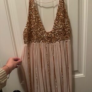 Free People Rose Gold Sequin Dress